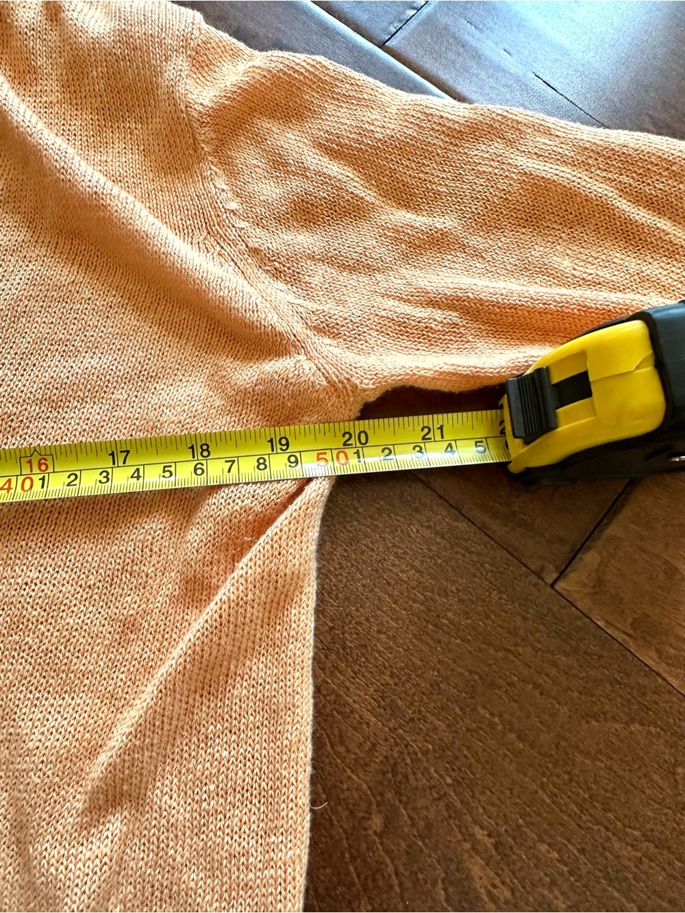 Eileen Fisher 100% Linen Hooded Sweater Size M Orange Lightweight - Picture 7 of 8
